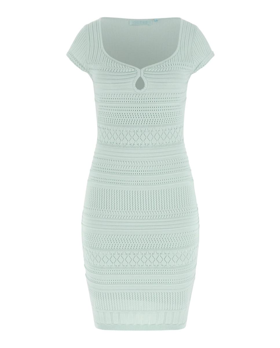 Vestido curto de mulher Verde Água-5