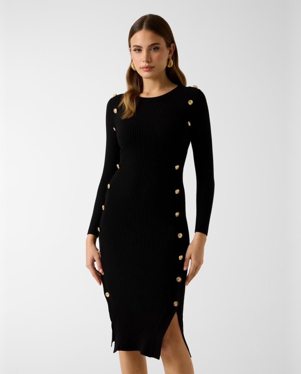 Vestido Comprido de Malha Preto-3