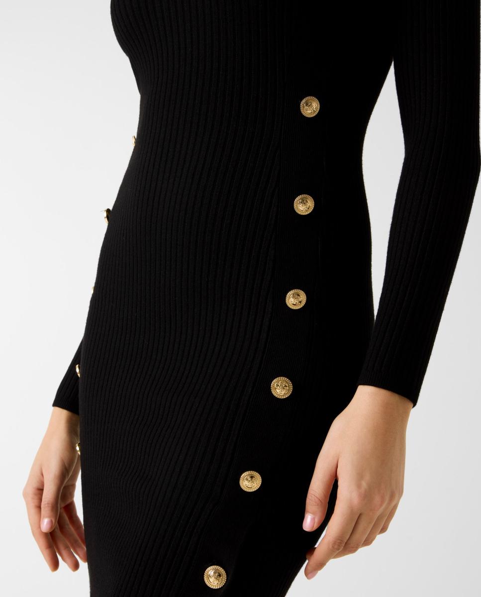 Vestido Comprido de Malha Preto-4