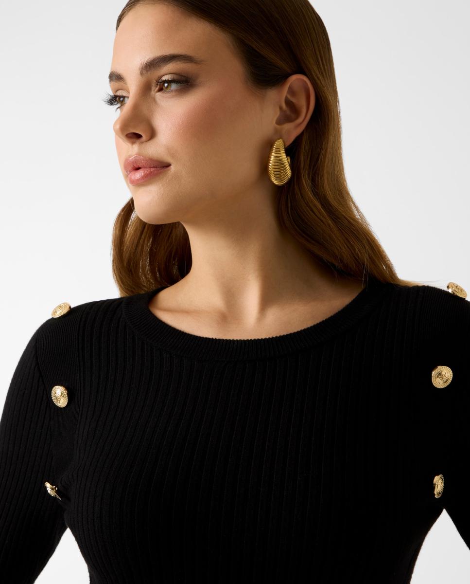 Vestido Comprido de Malha Preto-5