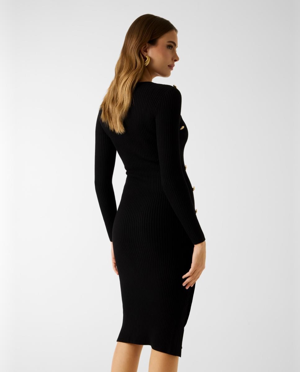 Vestido Comprido de Malha Preto-6