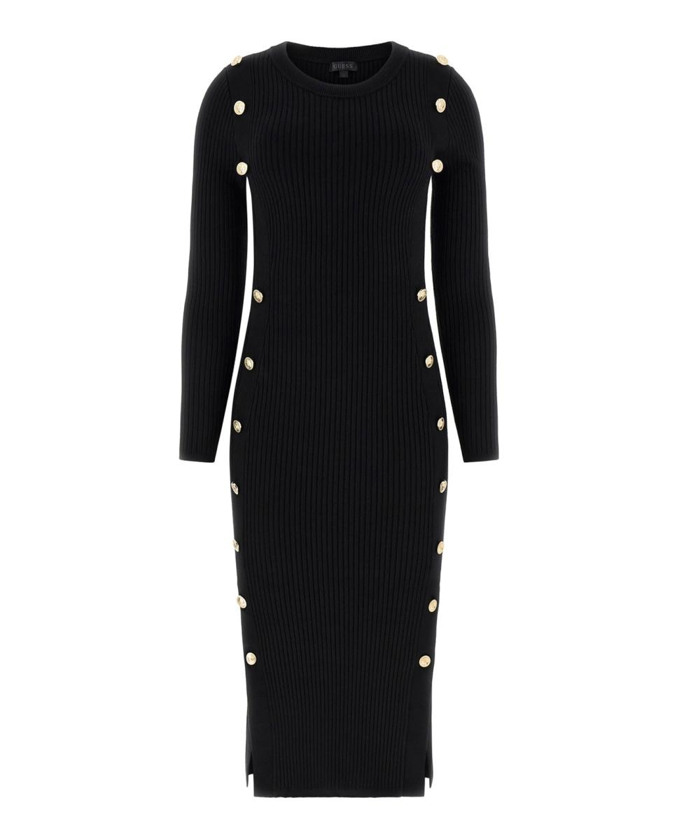 Vestido Comprido de Malha Preto-7