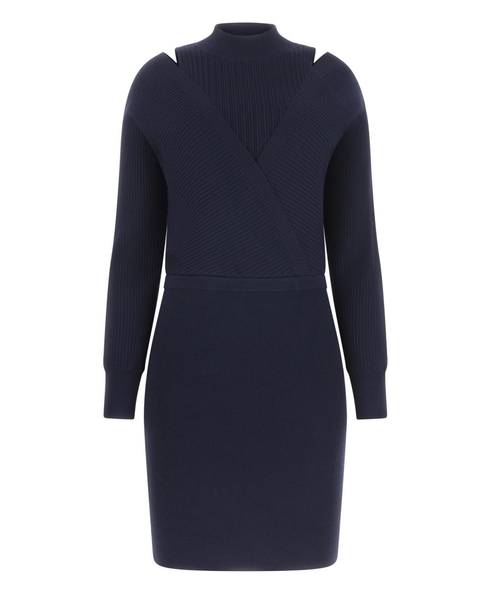 Vestido Curto de Malha Azul-índigo-6