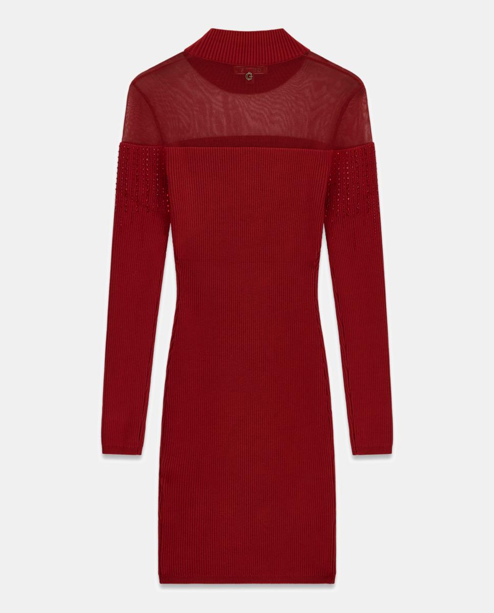 Vestido curto de mulher Vermelho-2