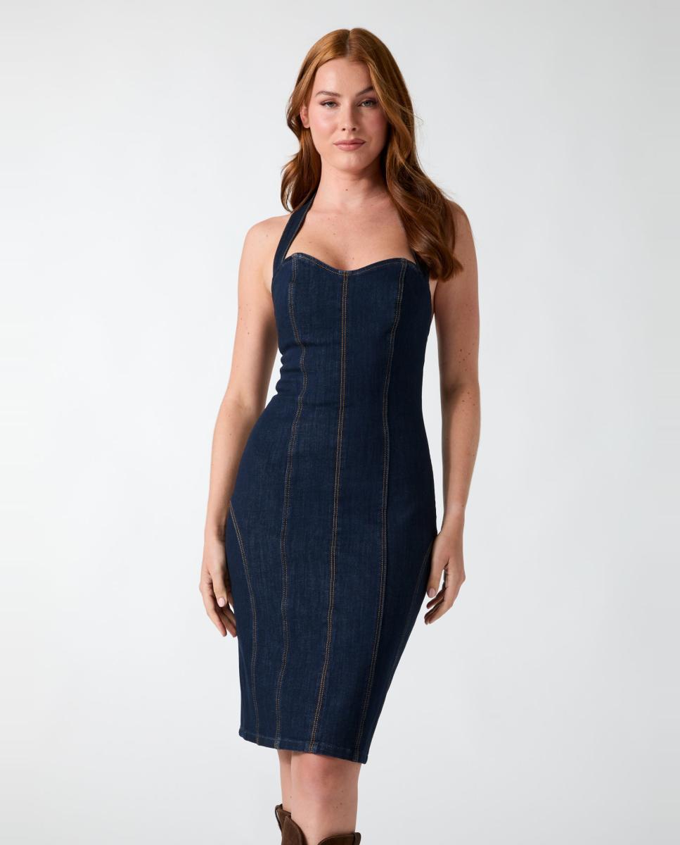 Vestido sem Mangas Azul-2