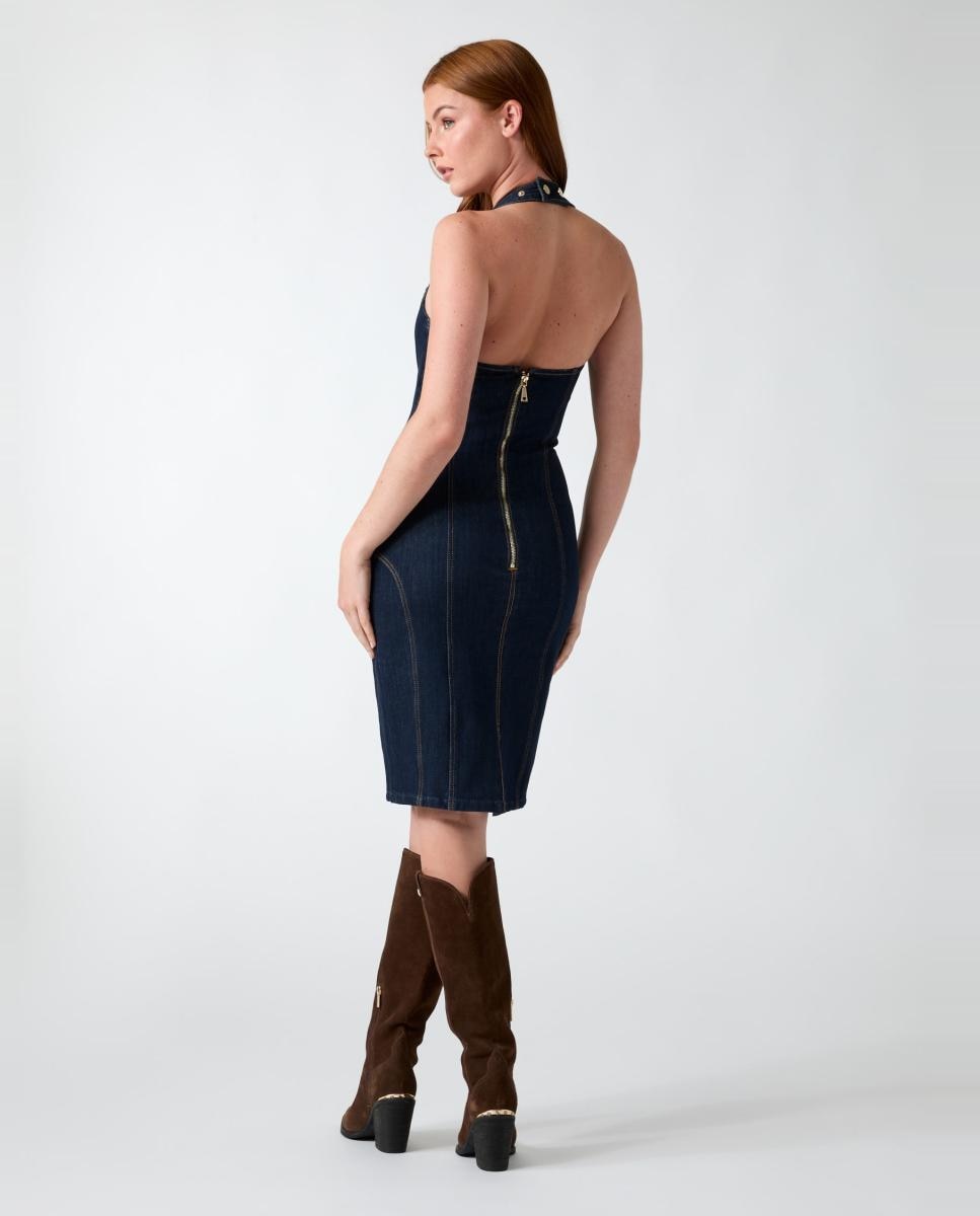 Vestido sem Mangas Azul-5