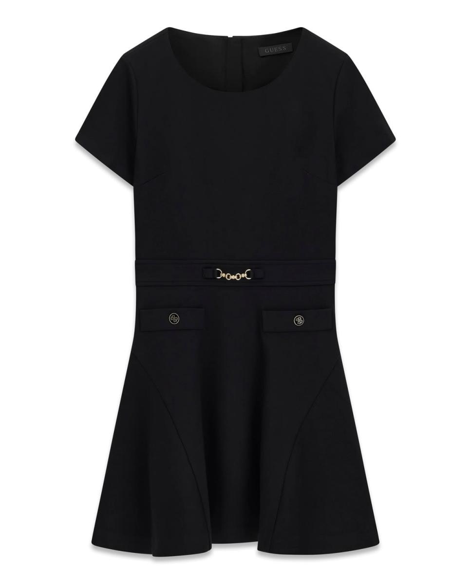Vestido de manga corta de mujer - Guess - Negro Negro-4