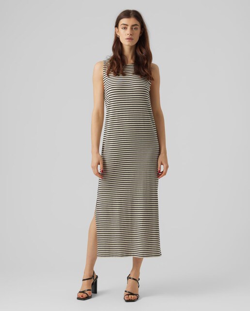 Vestido midi de rayas