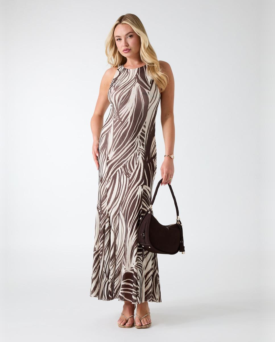 Guess - Vestido largo estampado de mujer.