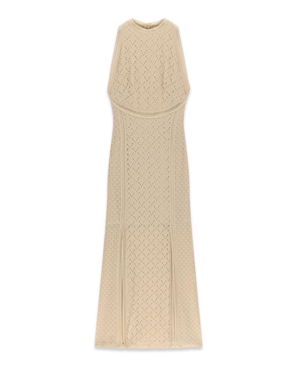 Vestido Comprido Liso Bege-5
