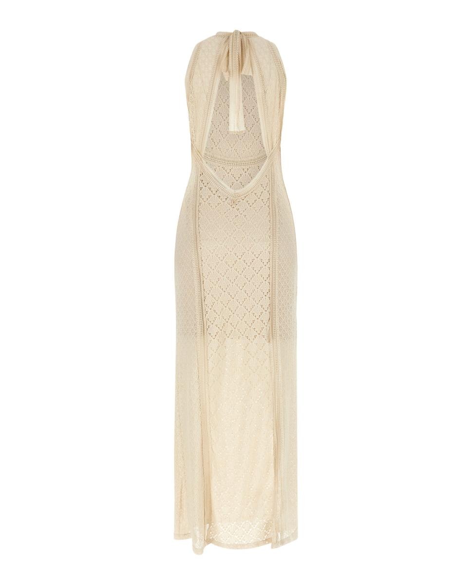 Vestido Comprido Liso Bege-6