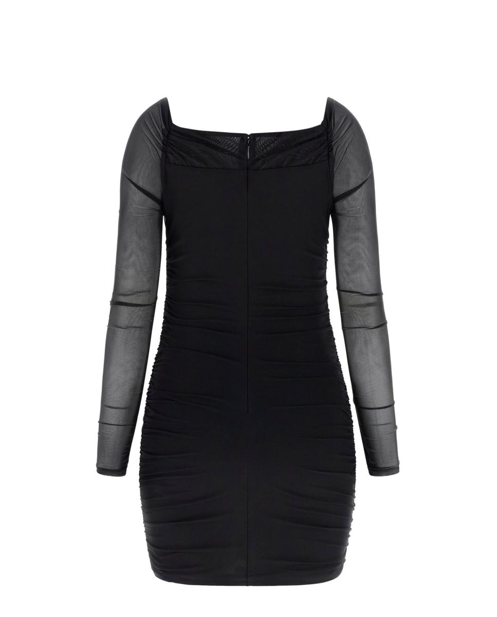 Vestido Curto Liso Preto-7