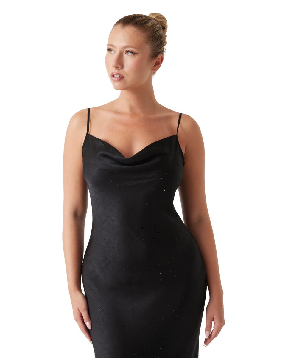 Vestido Comprido de Alças Preto-2