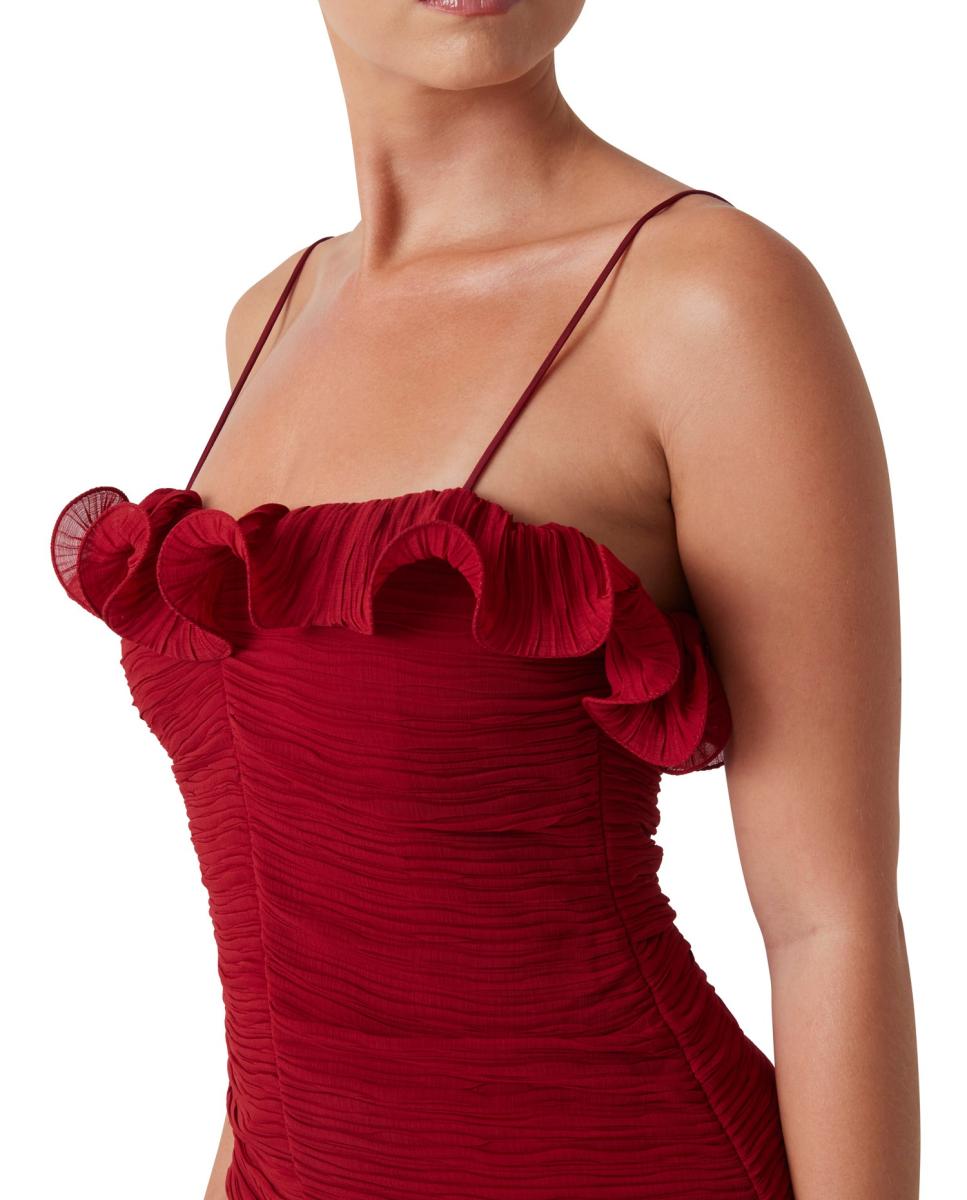 Vestido Curto de Alças Vermelho-3