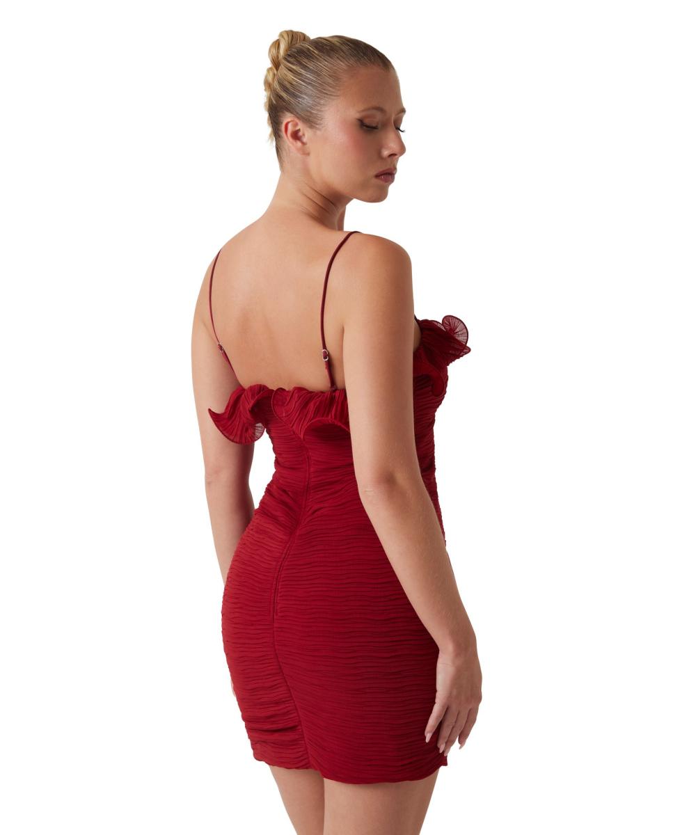 Vestido Curto de Alças Vermelho-4