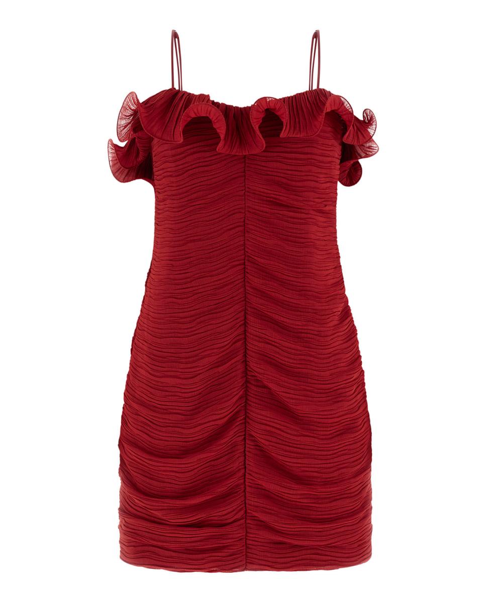 Vestido Curto de Alças Vermelho-5