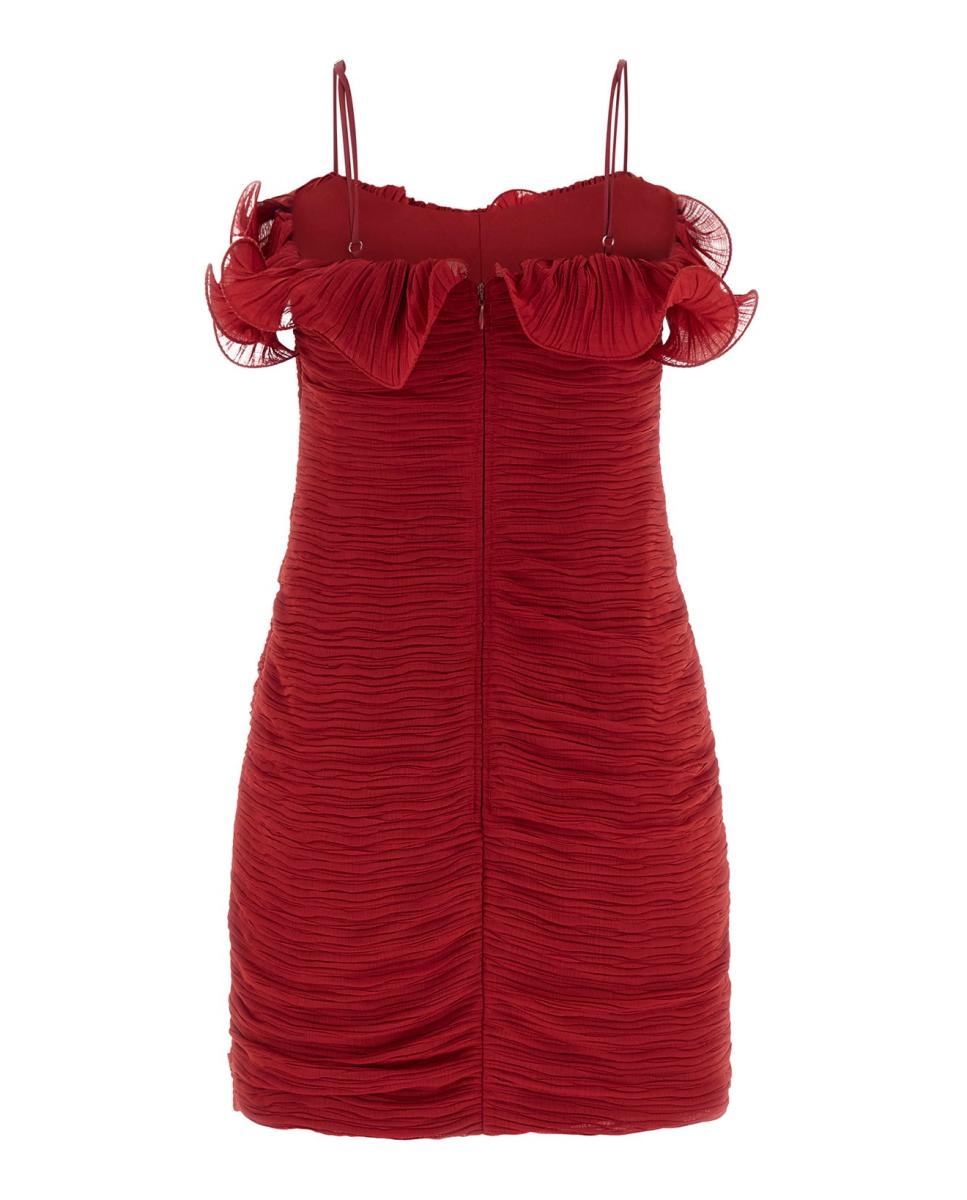 Vestido Curto de Alças Vermelho-6