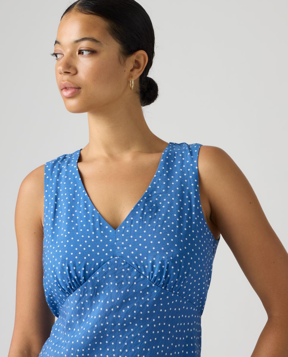 Vestido comprido sem mangas Azul-claro-3