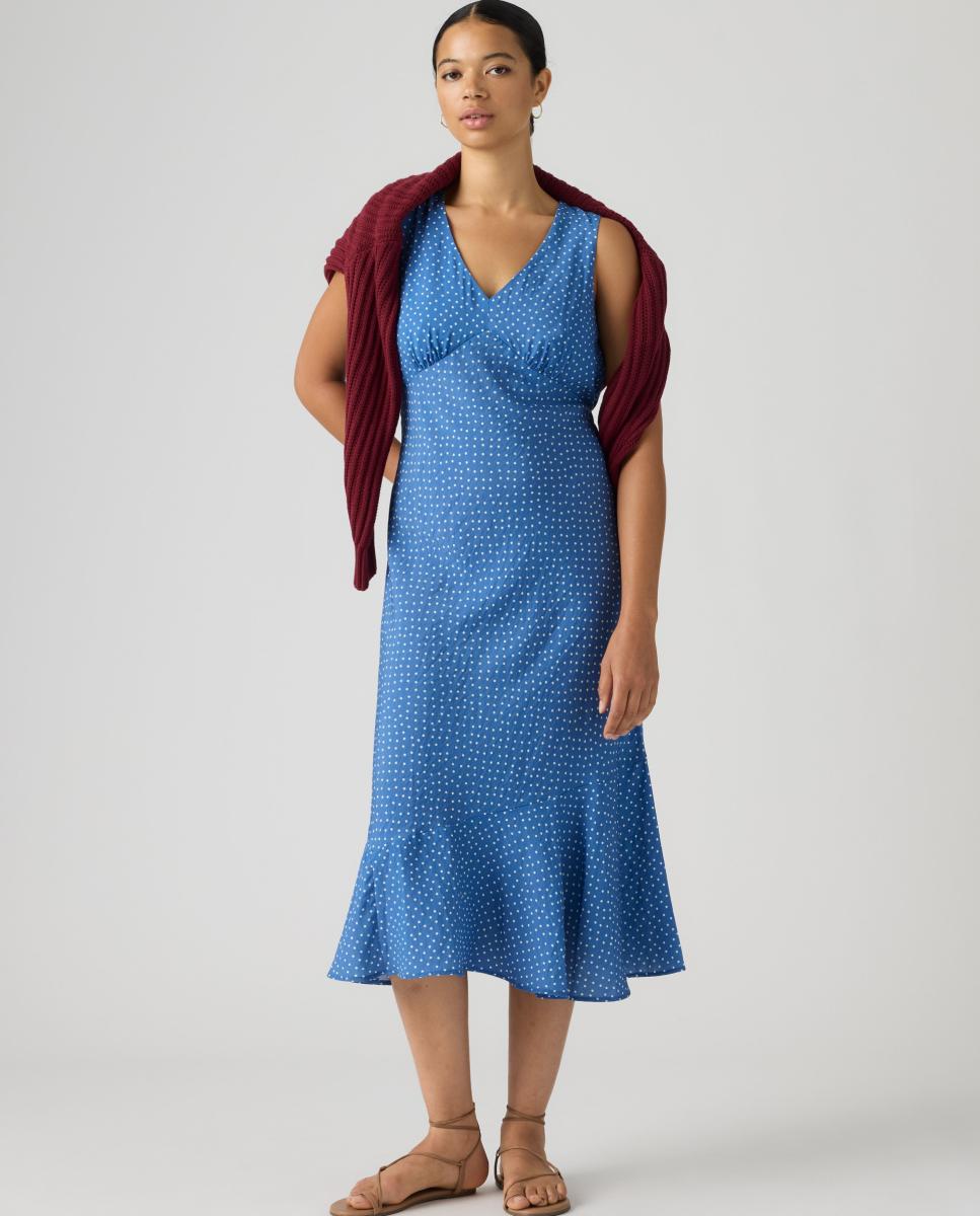 Vestido comprido sem mangas Azul-claro-4