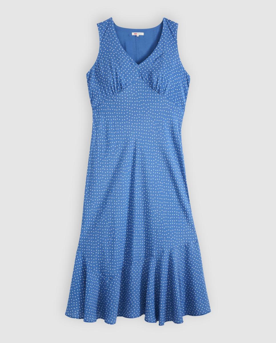 Vestido comprido sem mangas Azul-claro-5