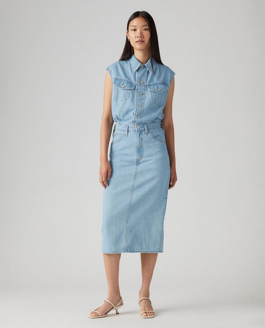 Imagen 0 de Vestido vaquero midi sin mangas