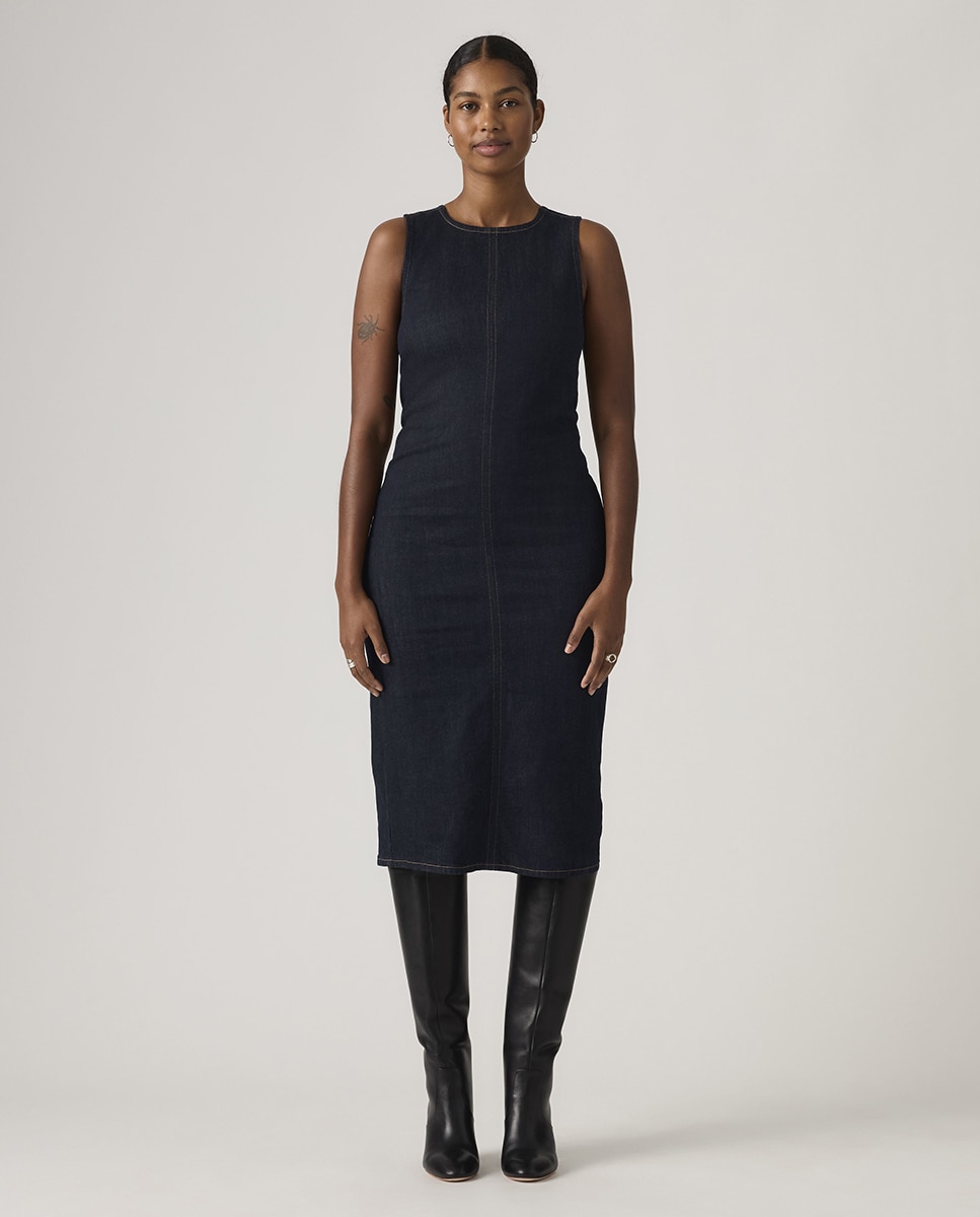 Imagem 0 de Vestido de Ganga Midi sem Mangas