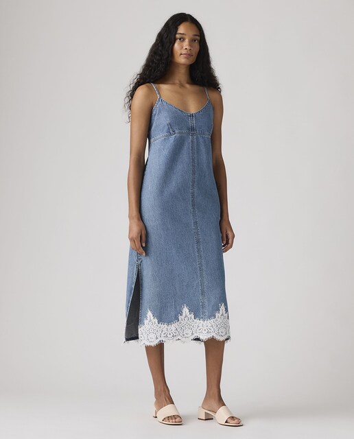 Vestido vaquero midi tirantes