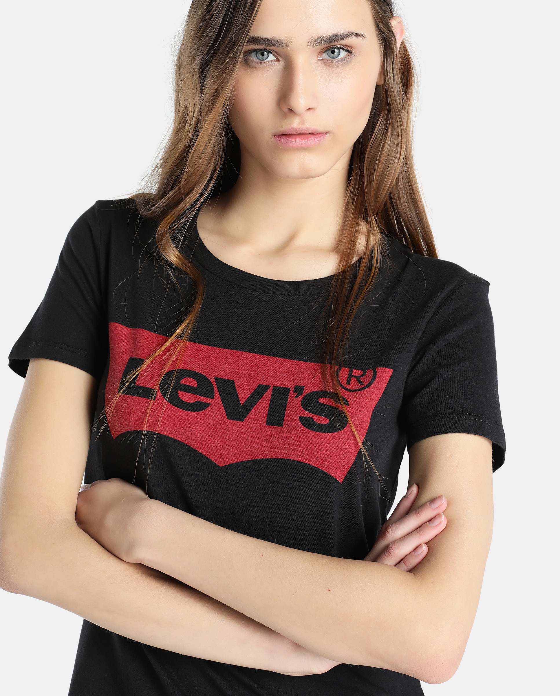 T-shirt de mulher Levi's com logótipo e manga curta Preto-3