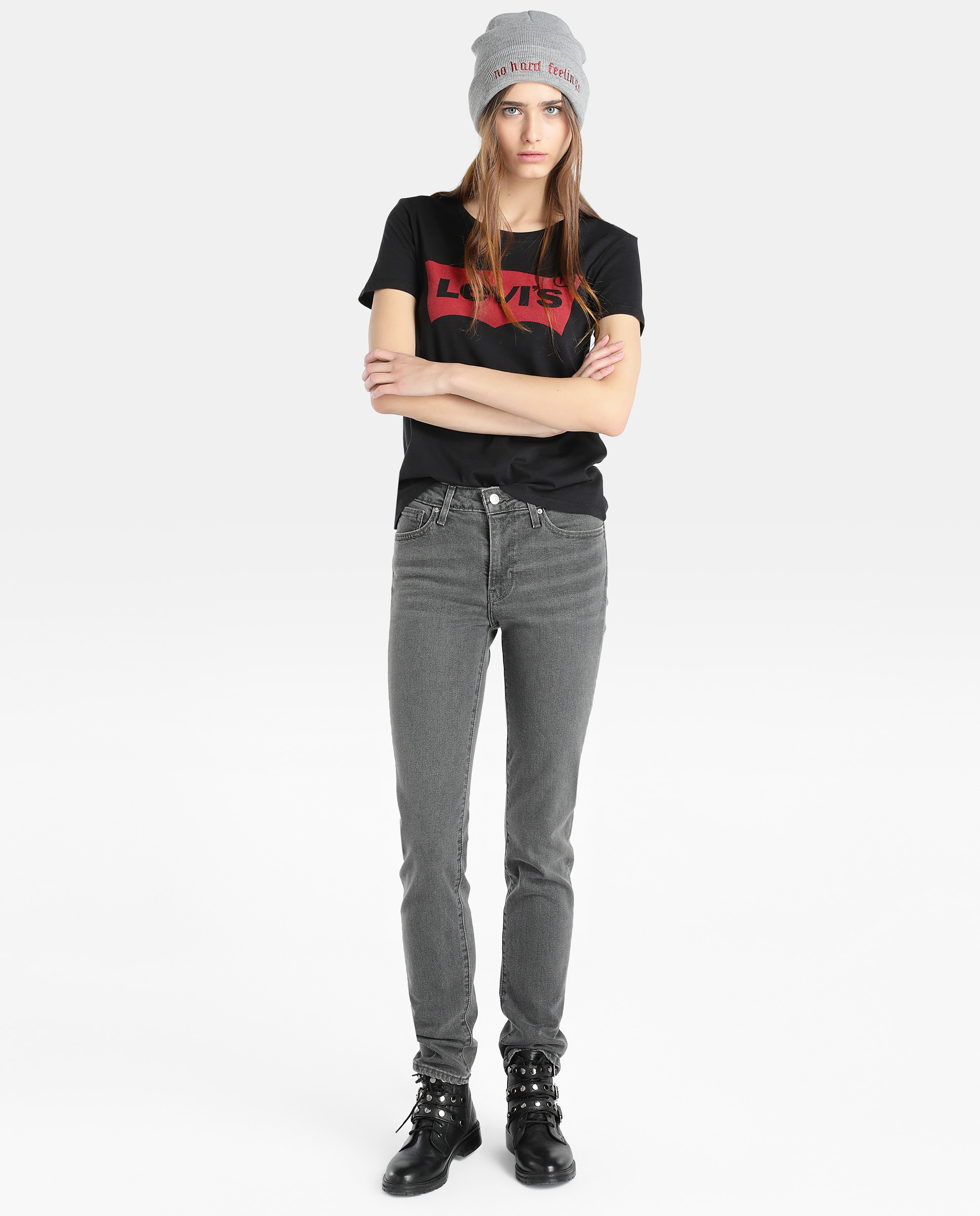 T-shirt de mulher Levi's com logótipo e manga curta Preto-4