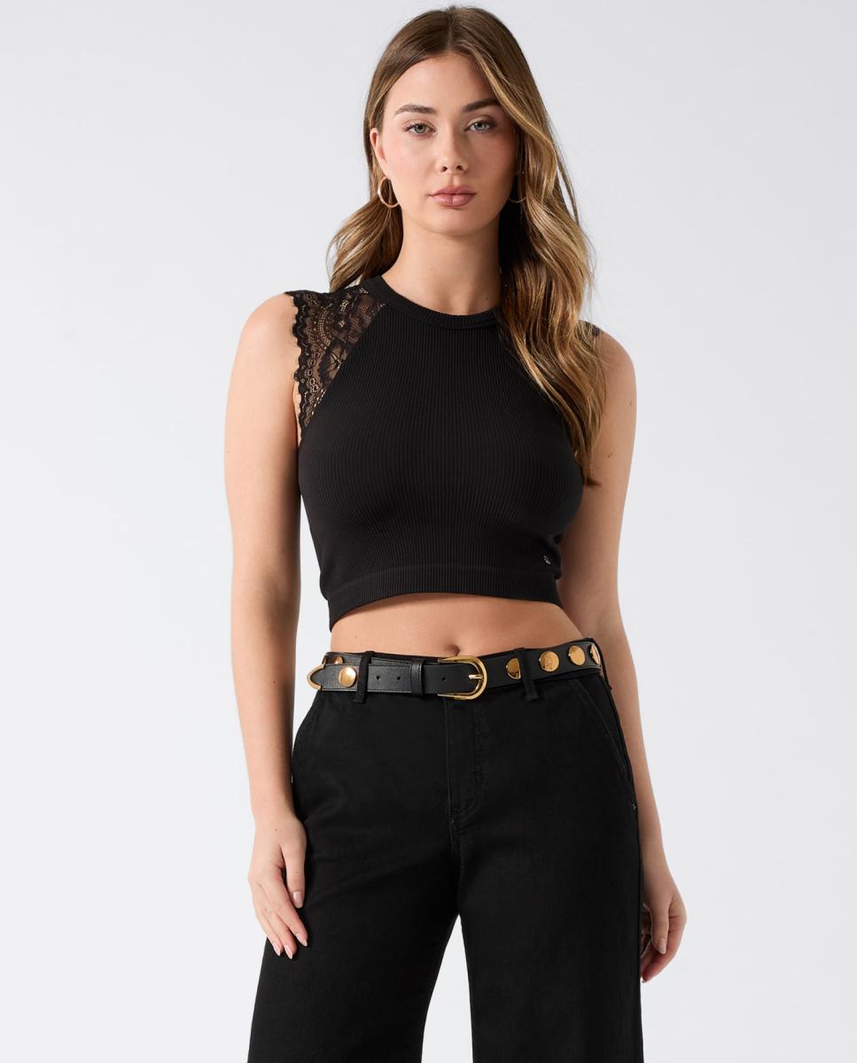 T-shirt sem mangas Preto-2