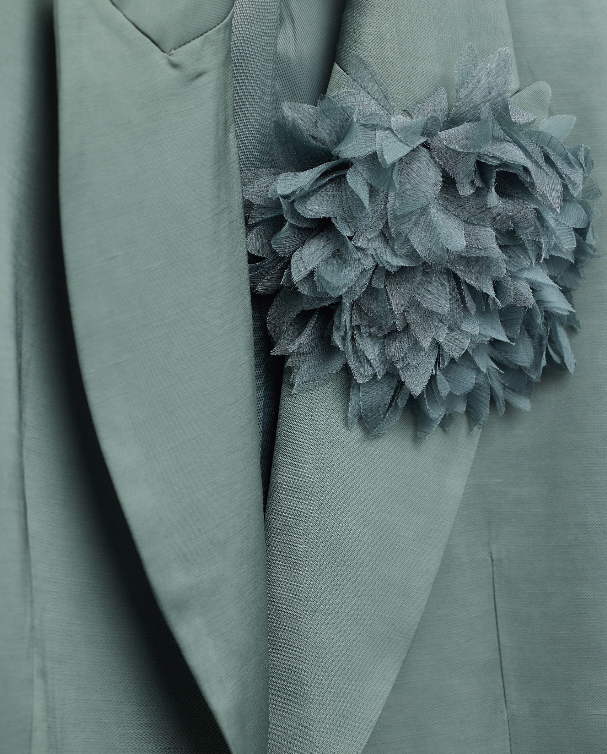Blazer de Fato Acetinado com Estampado Floral Verde-6