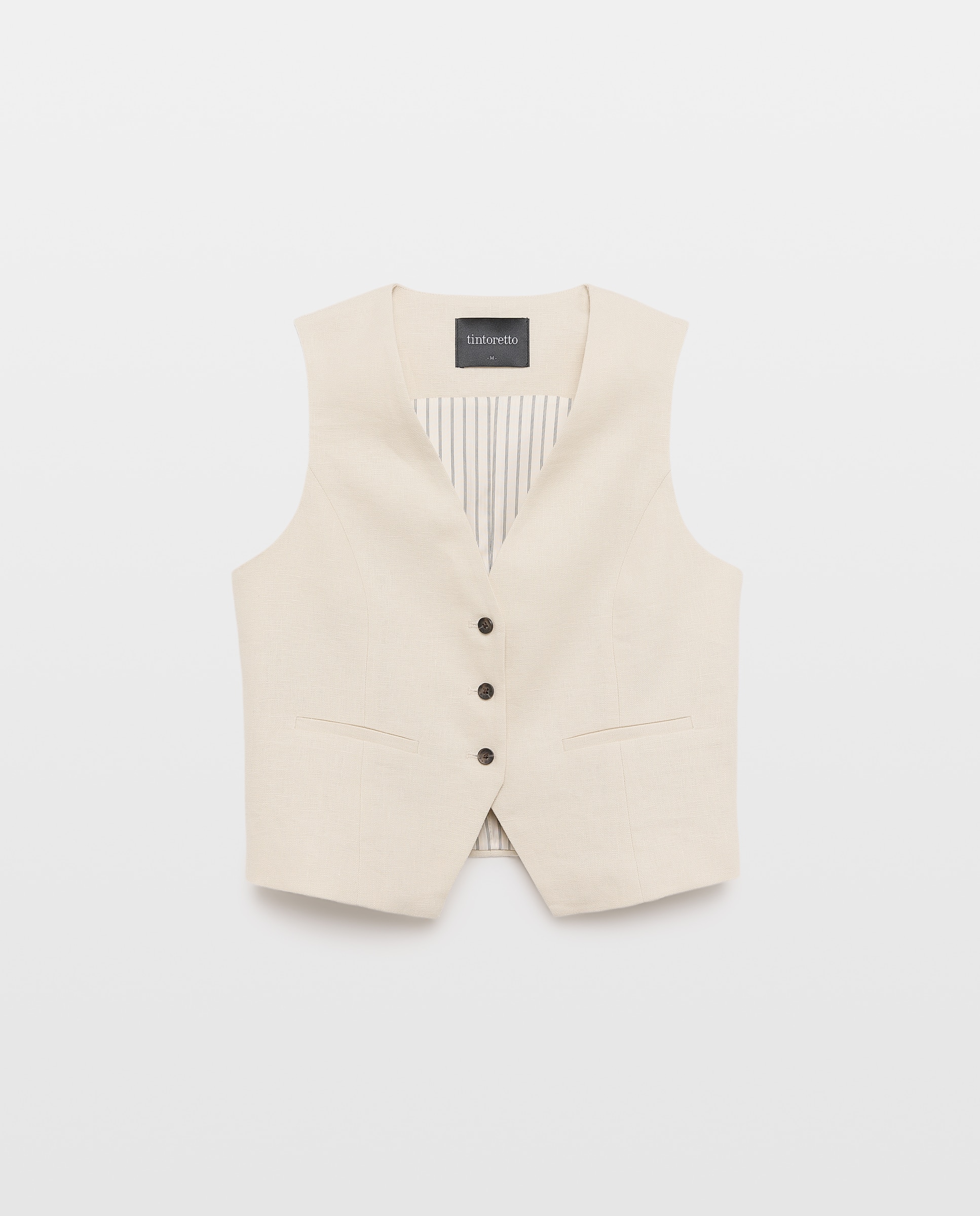 Colete de Linho 120 Cru-5