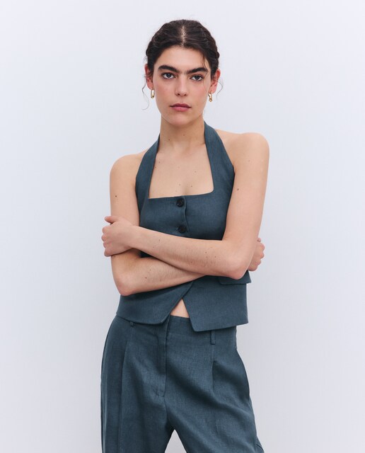 Chaleco lino de mujer