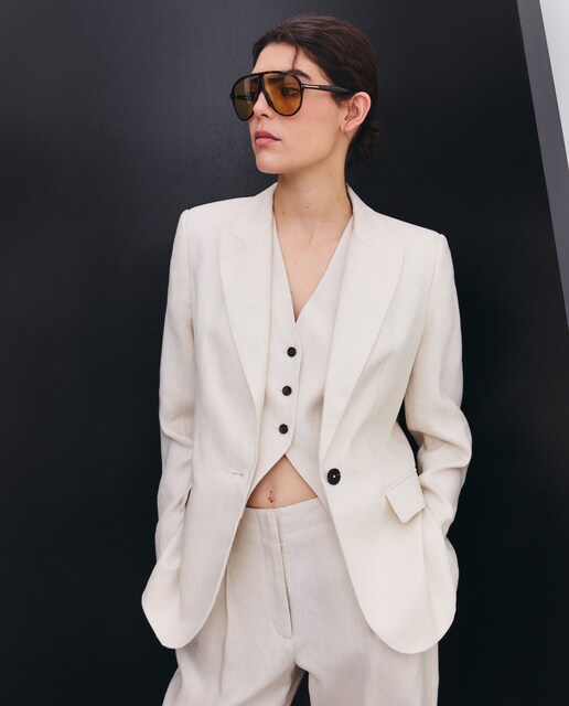 Blazer traje lino de mujer