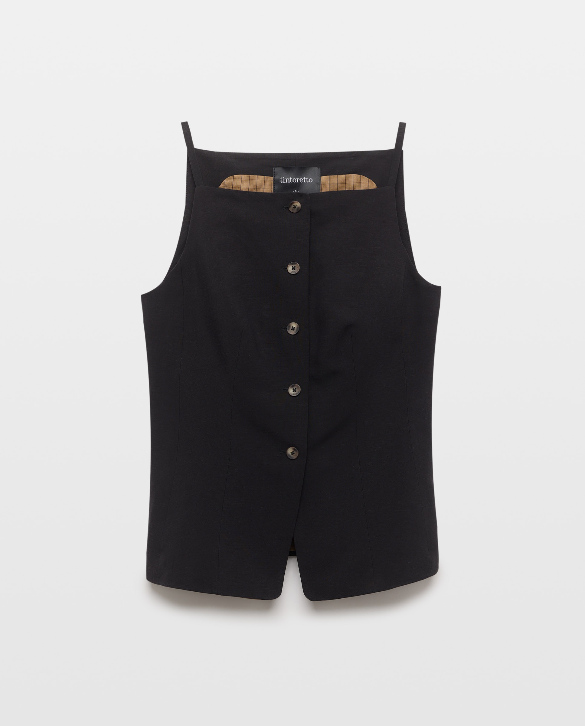 Colete com Alças e Pinças Preto-5