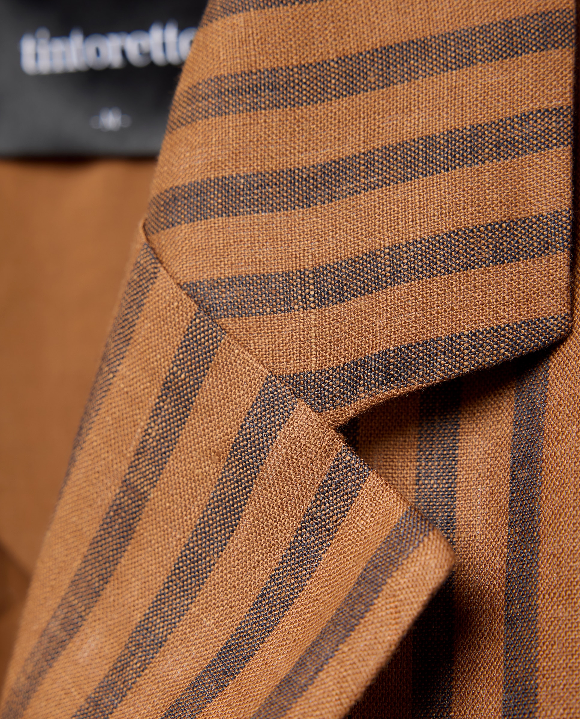 Blazer de Linho às Riscas 740 Tabaco-6