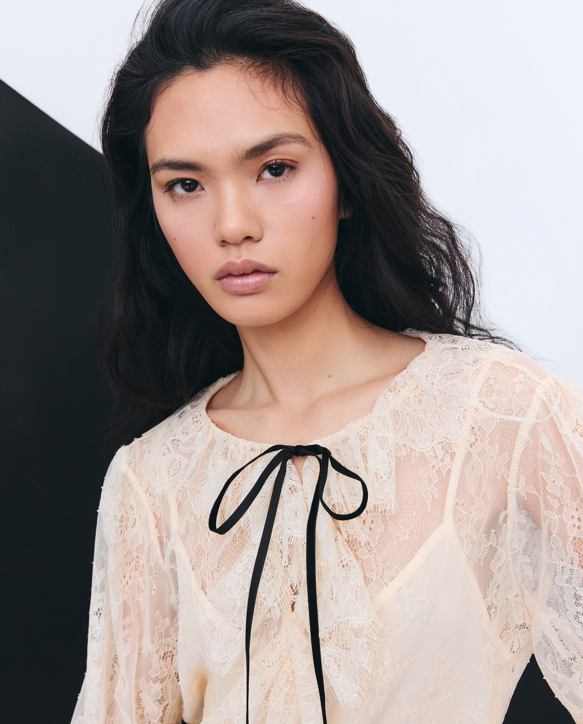 Blusa de Manga Comprida com Renda 120 Cru-3