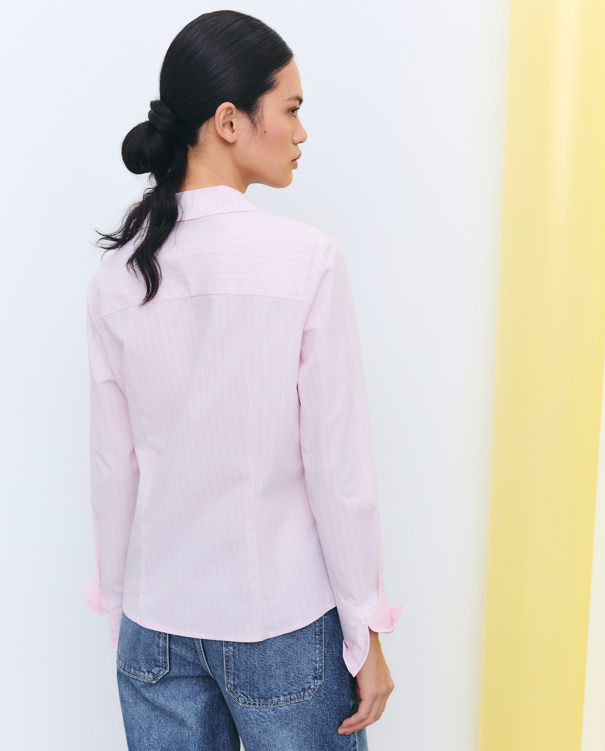 Blusa de Manga Comprida com Laço Rosa-3