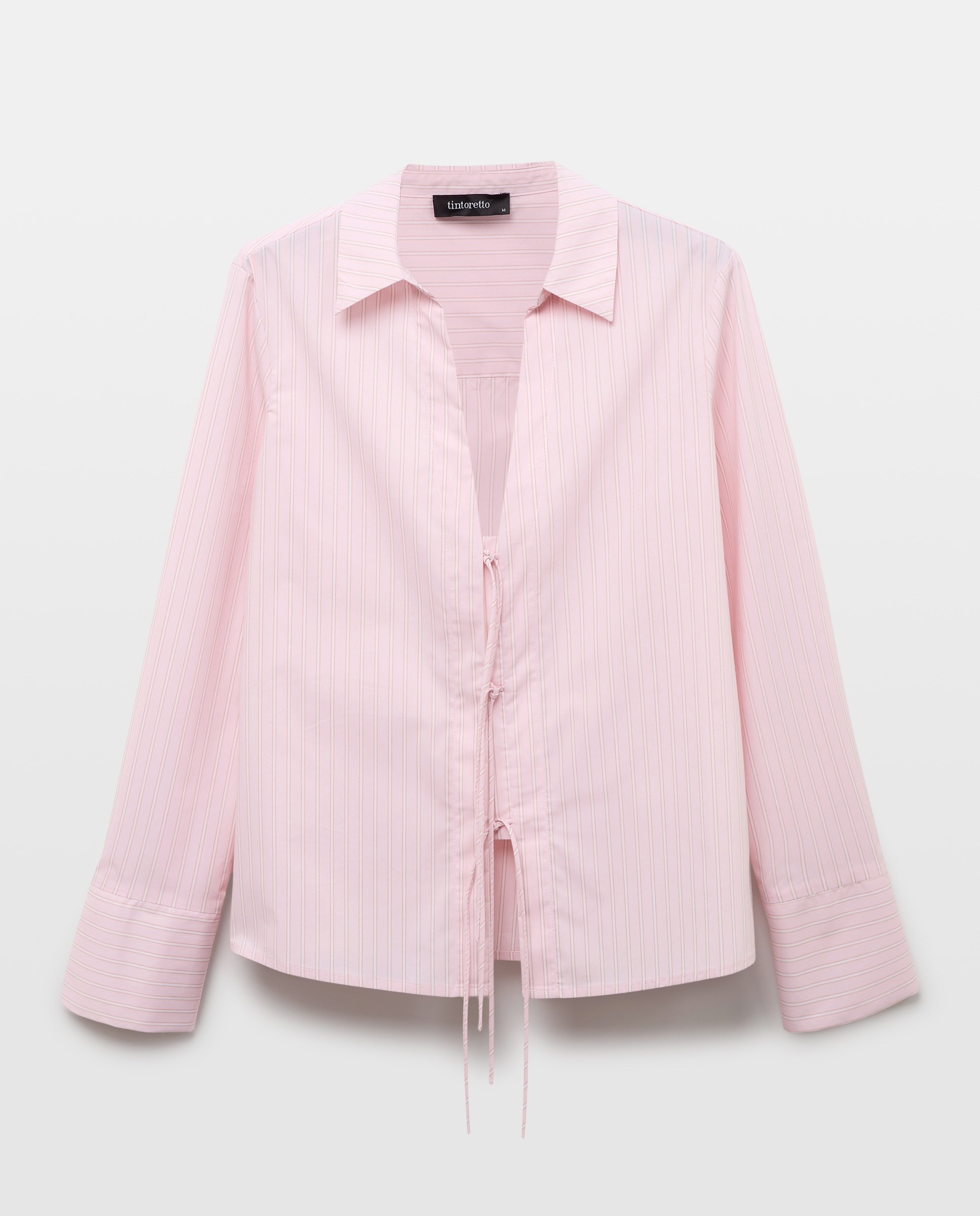 Blusa de Manga Comprida com Laço Rosa-5