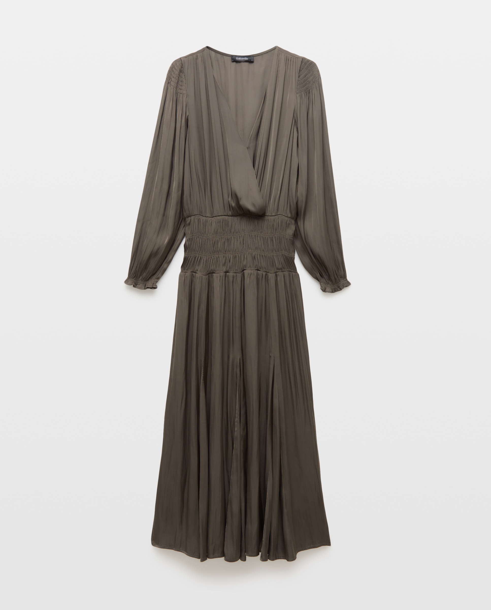 Vestido de Manga Comprida com Saia de Godés 830 Antracite-5