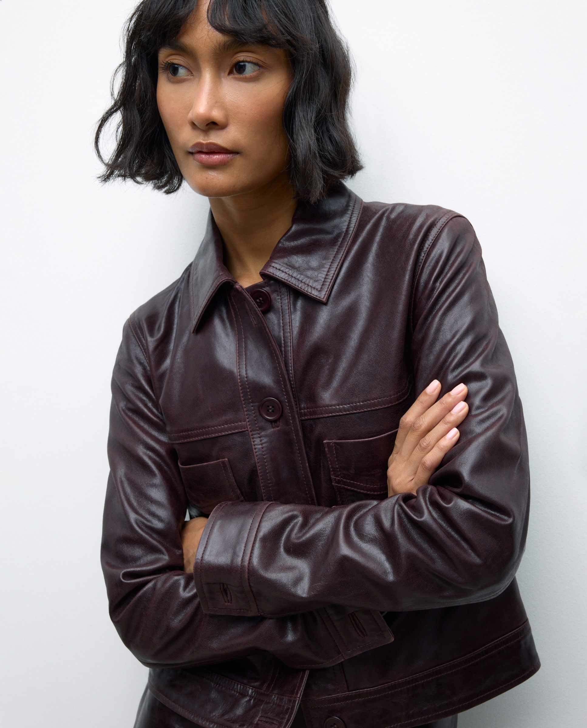 Blusão com Botões Bordeaux-1