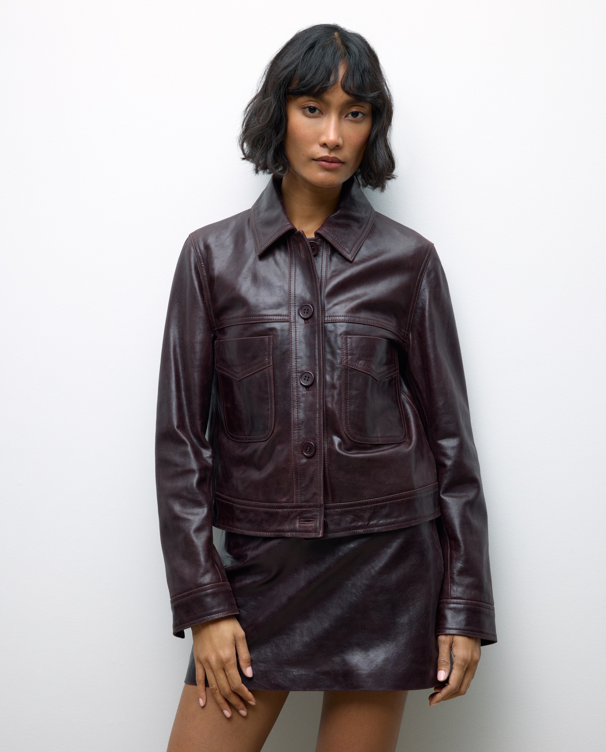 Blusão com Botões Bordeaux-4