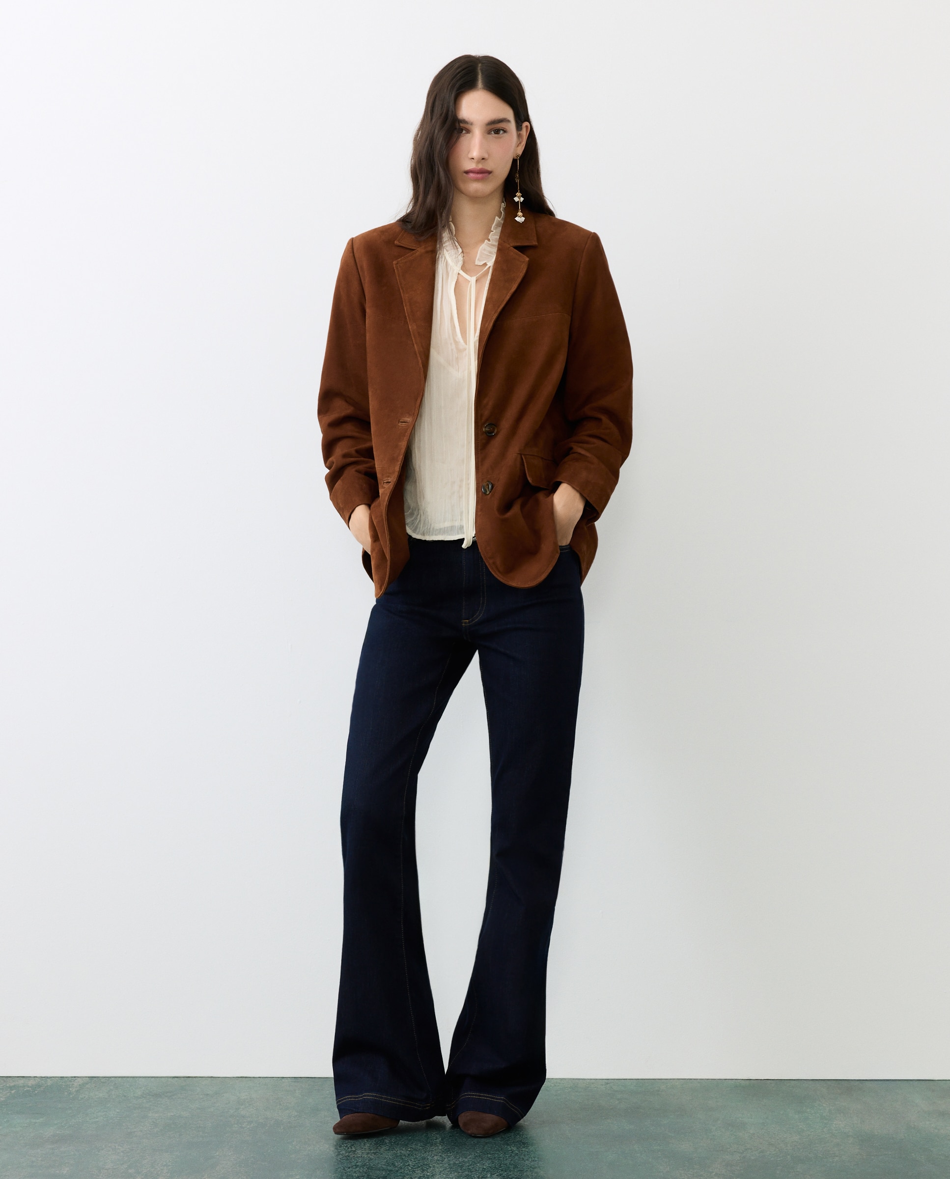 Blazer de mujer de ante - Tintoretto - Marrón Marrón-2