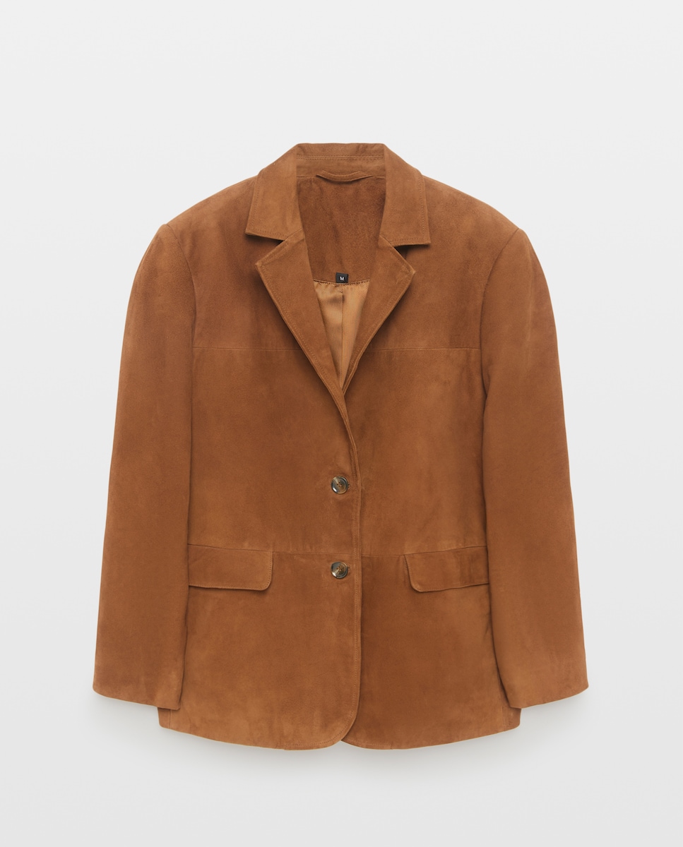 Imagen 1 de Blazer de mujer de ante Marrón