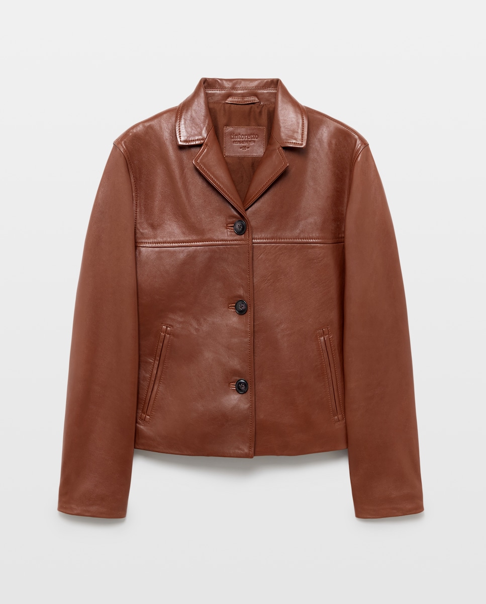 Imagen 1 de Chaqueta piel napa de mujer Camel