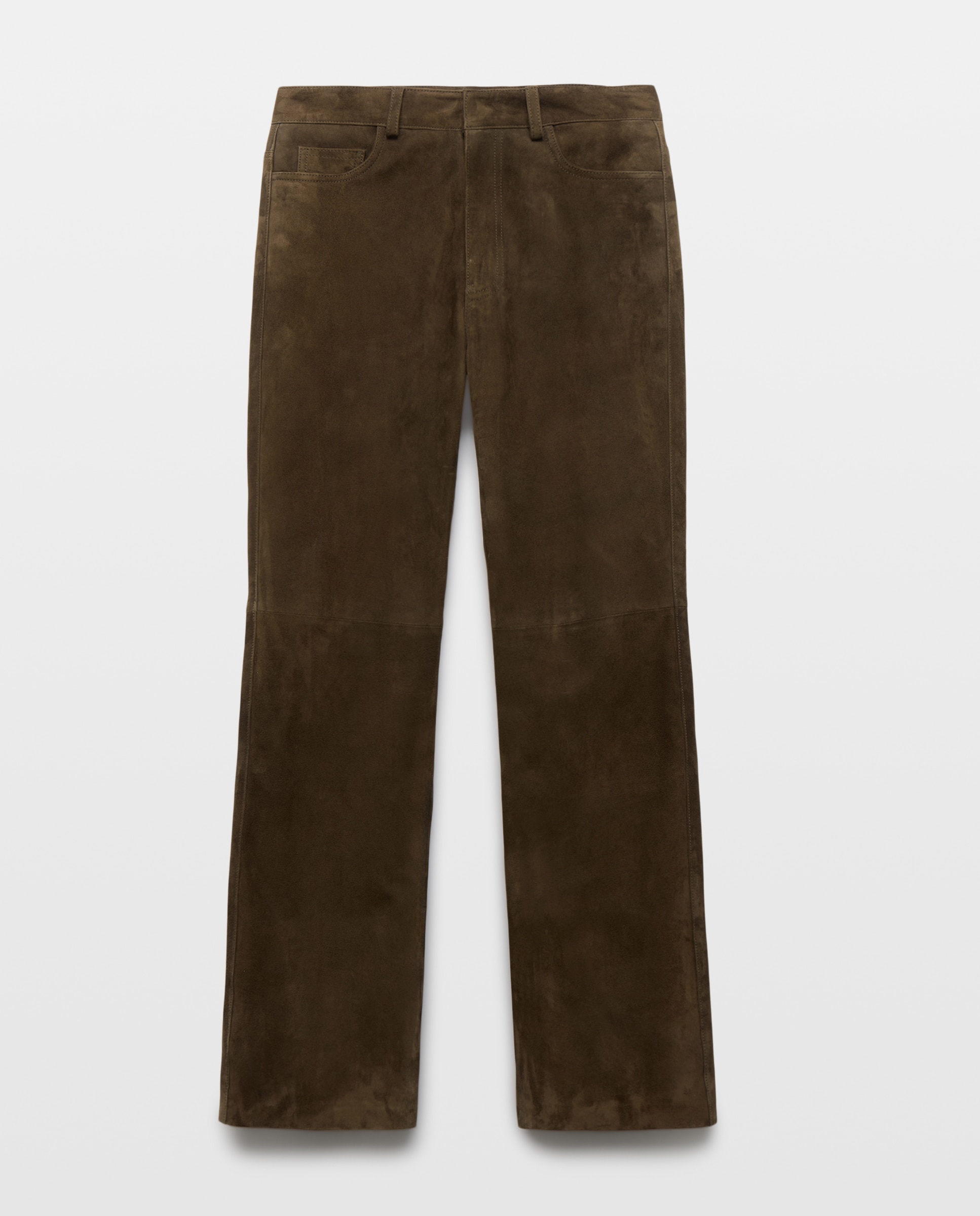 Imagen 0 de Pantalón recto de mujer en ante 520 Kaki