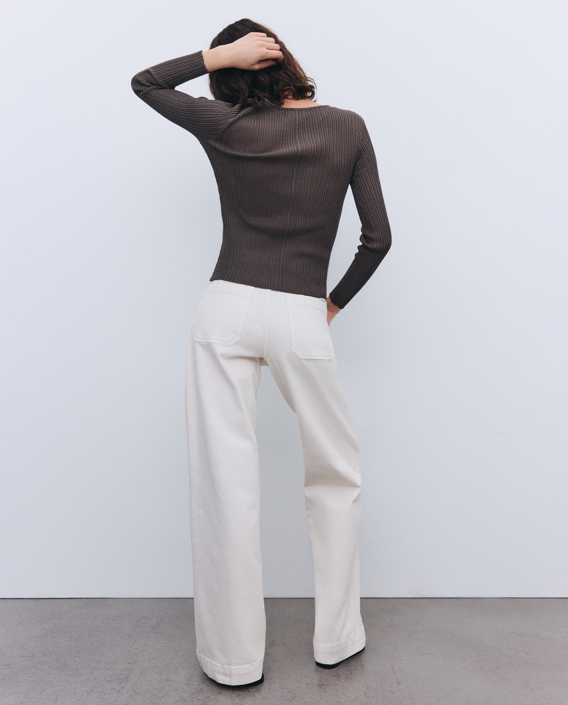 Jeans Carpinteiro com Cintura Média 120 Cru-3