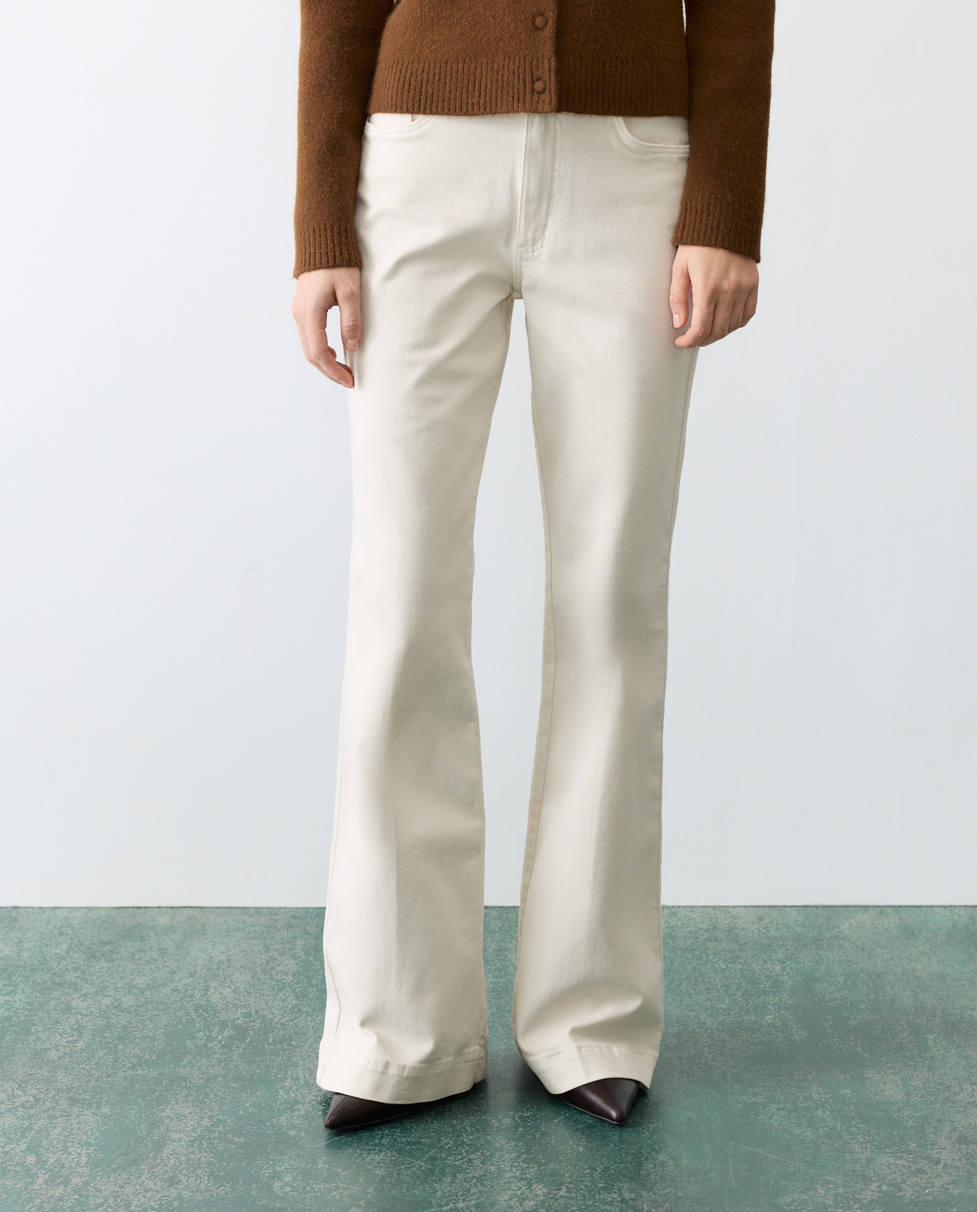 Imagen 2 de Pantalón de mujer denim flare 5 bolsillos - Tintoretto - 120 Crudo 120 Crudo