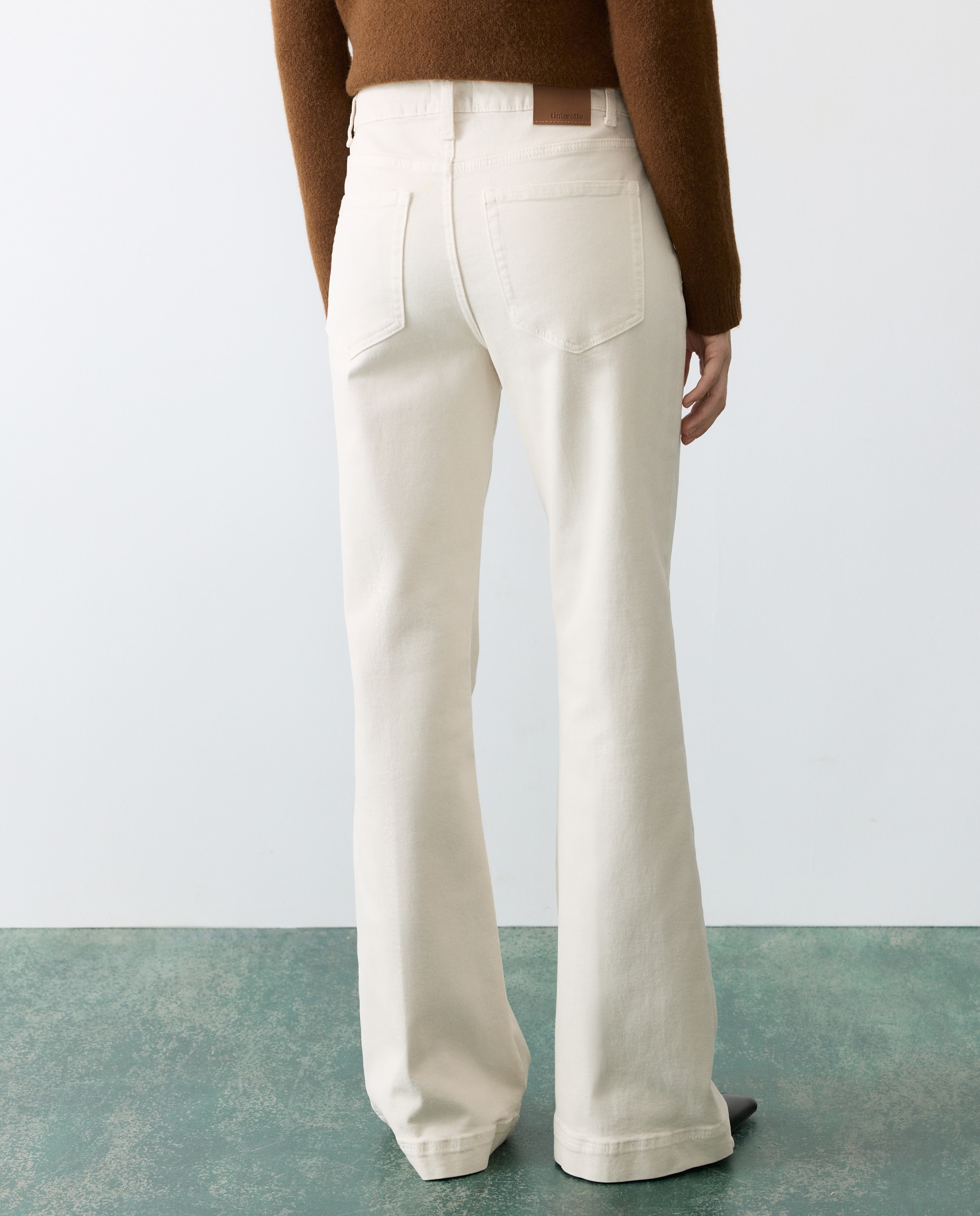 Imagen 3 de Pantalón de mujer denim flare 5 bolsillos - Tintoretto - 120 Crudo 120 Crudo