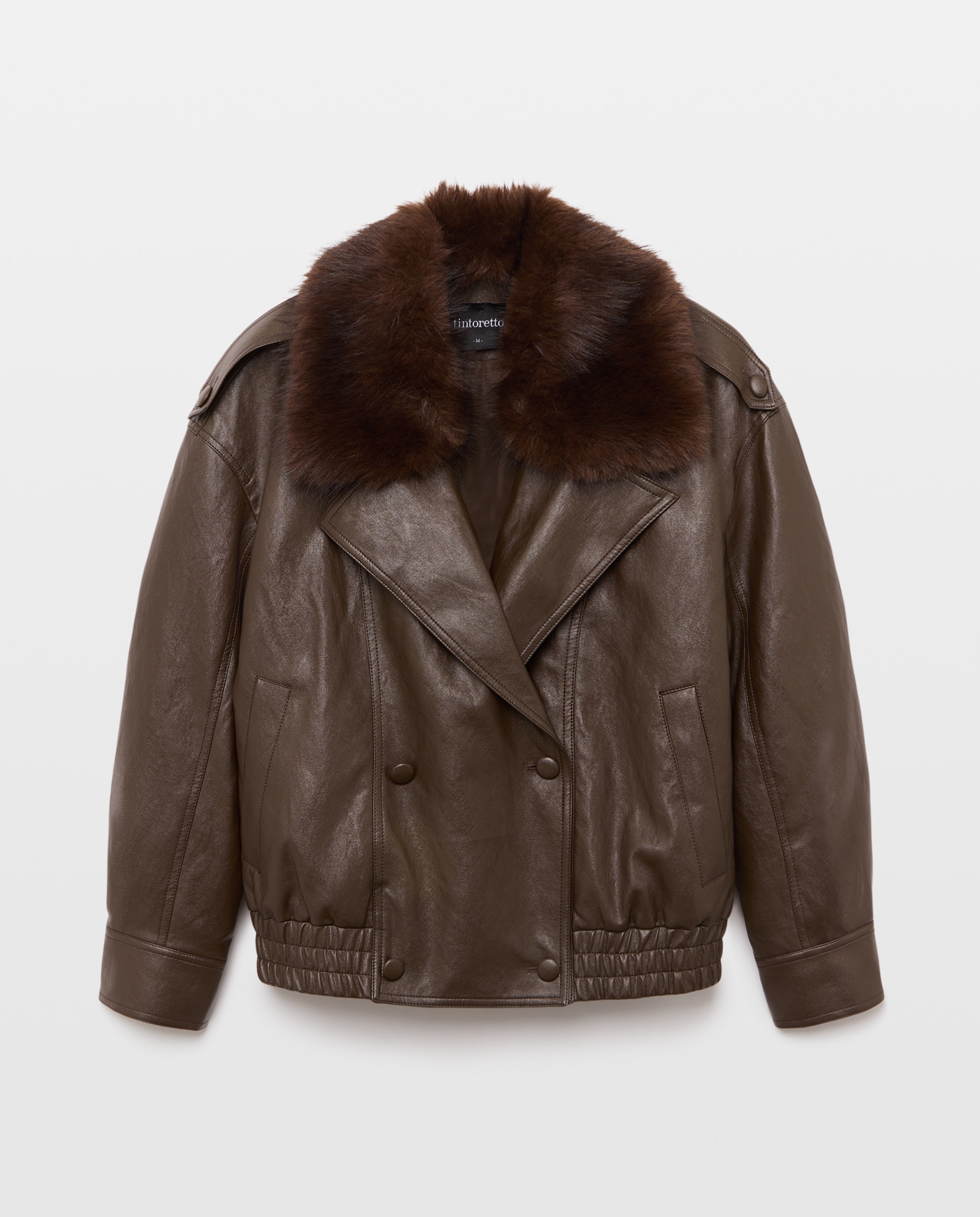 Chaqueta lisa con botones de mujer - Tintoretto - 520 Kaki 520 Kaki-1